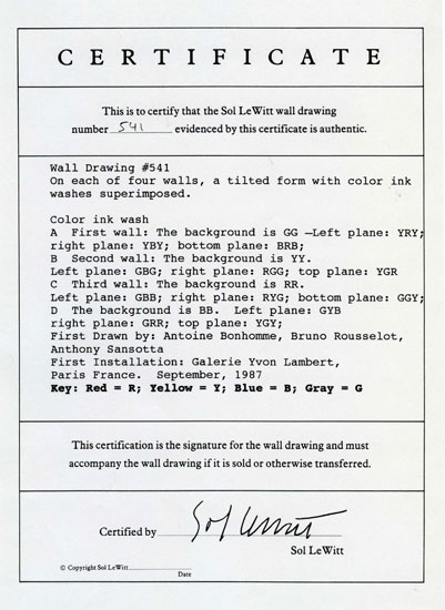 Lewitt Certificate